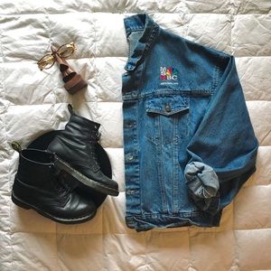 VINTAGE Oversized MSNBC Denim Jacket